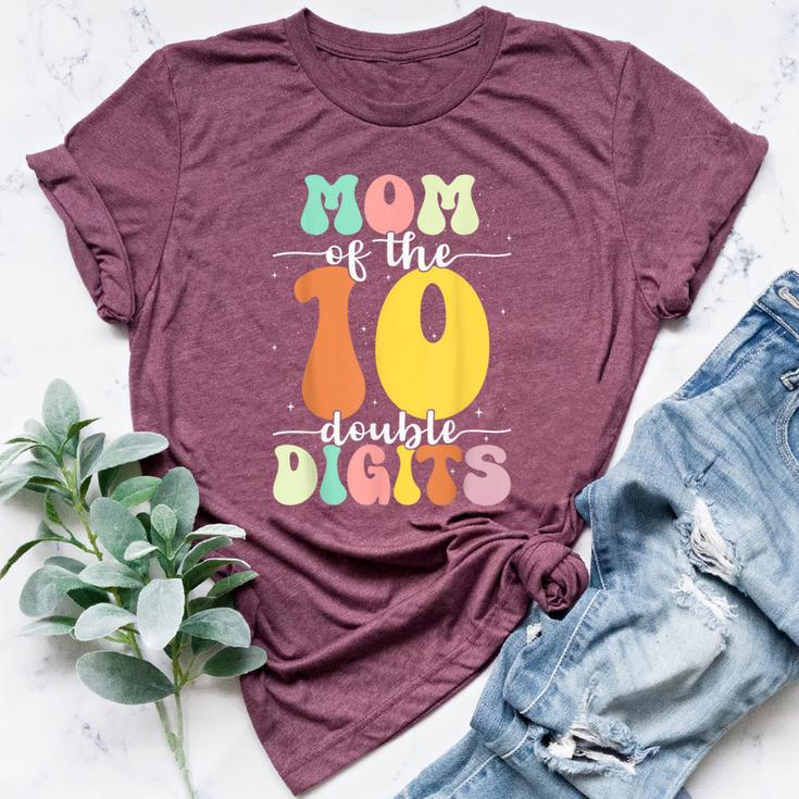Mom Of The Birthday Girl Boy Double Digits 10Th Birthday Bella Canvas T-shirt