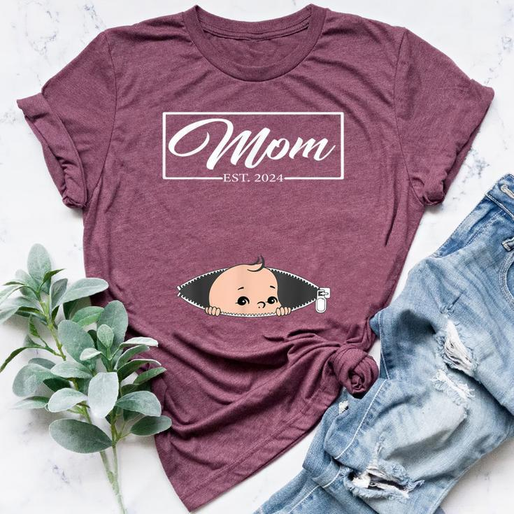 Mom Est 2024 Promoted To Mom 2024 Mother 2024 New Mom 2024 Bella Canvas T-shirt