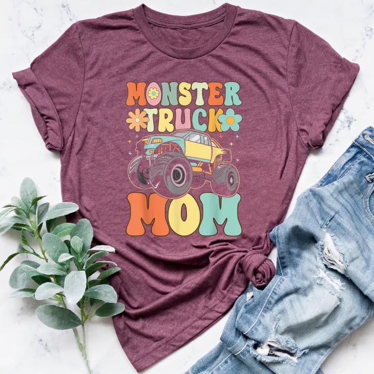 Monster Truck Mom Groovy Truck Lover Mom Female Bella Canvas T-shirt
