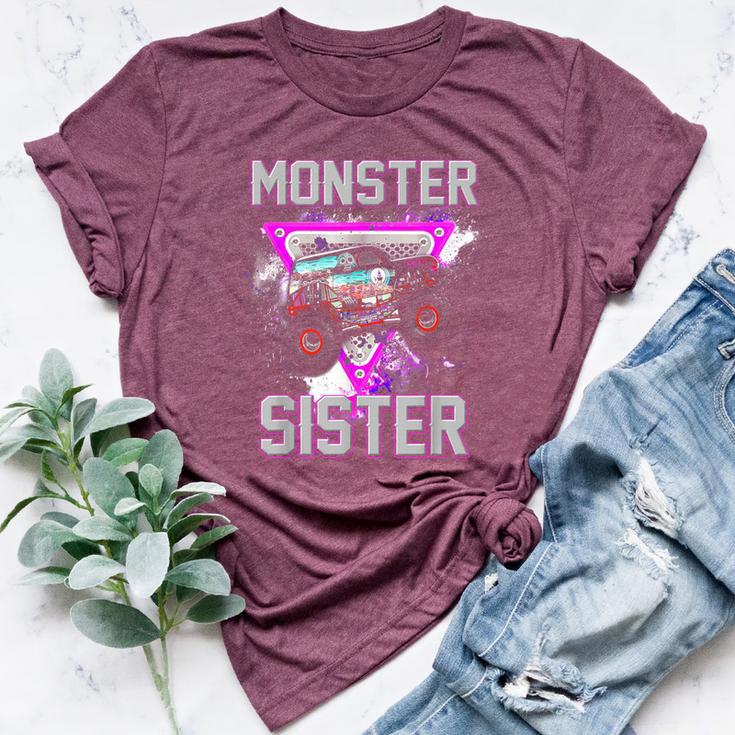 Monster Truck Sister Monster Truck Are My Jam Truck Lovers Bella Canvas T-shirt