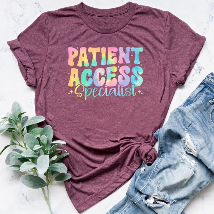 Patient Access Specialist Retro Groovy Appreciation Women Bella Canvas T-shirt