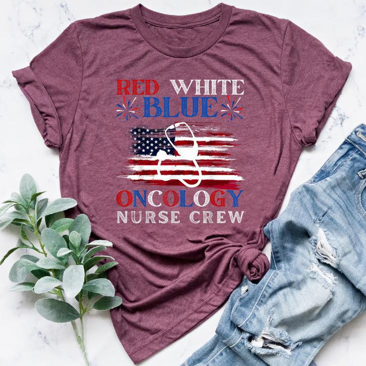 Patriotic Nurse July 4Th Red White Blue Oncology Nurse Crew Bella Canvas T-shirt