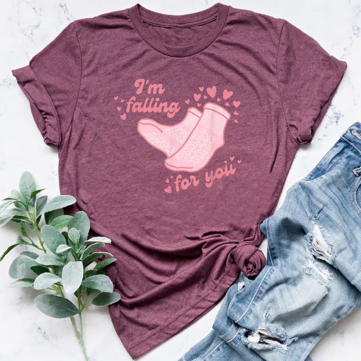 Pct Valentine's Day Cna Fall Risk Falling For You Healthcare Bella Canvas T-shirt