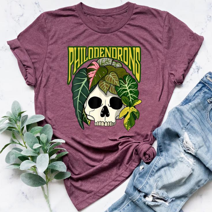 Philodendron House Plant Lover Skull Aroids Head Planter Bella Canvas T-shirt