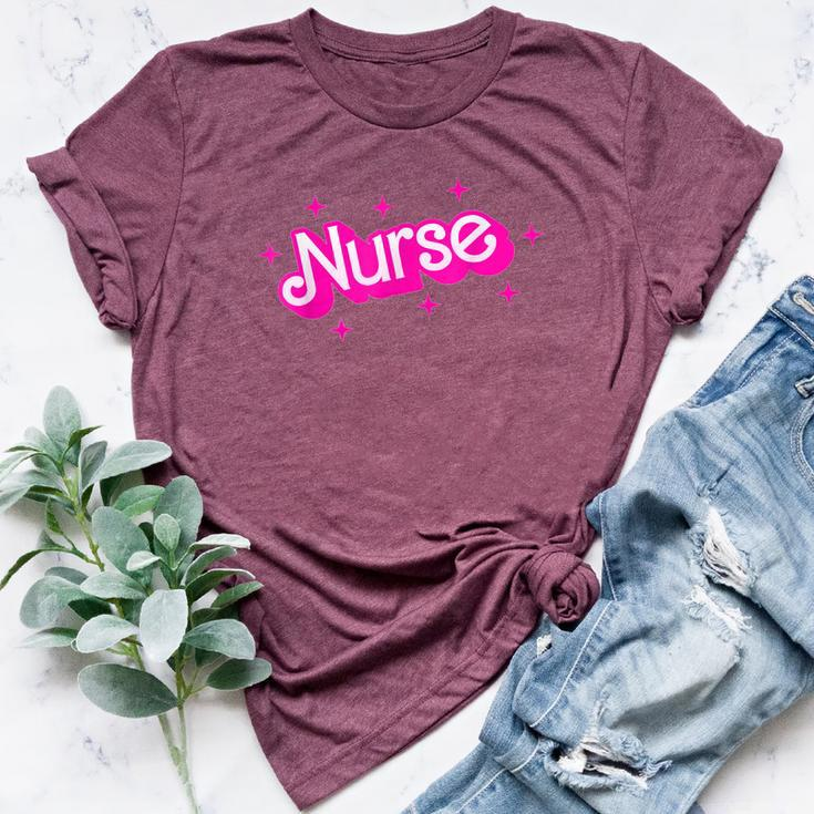 Pink Retro Nurse Appreciation Nursing Profession Rn Lpn Np Bella Canvas T-shirt