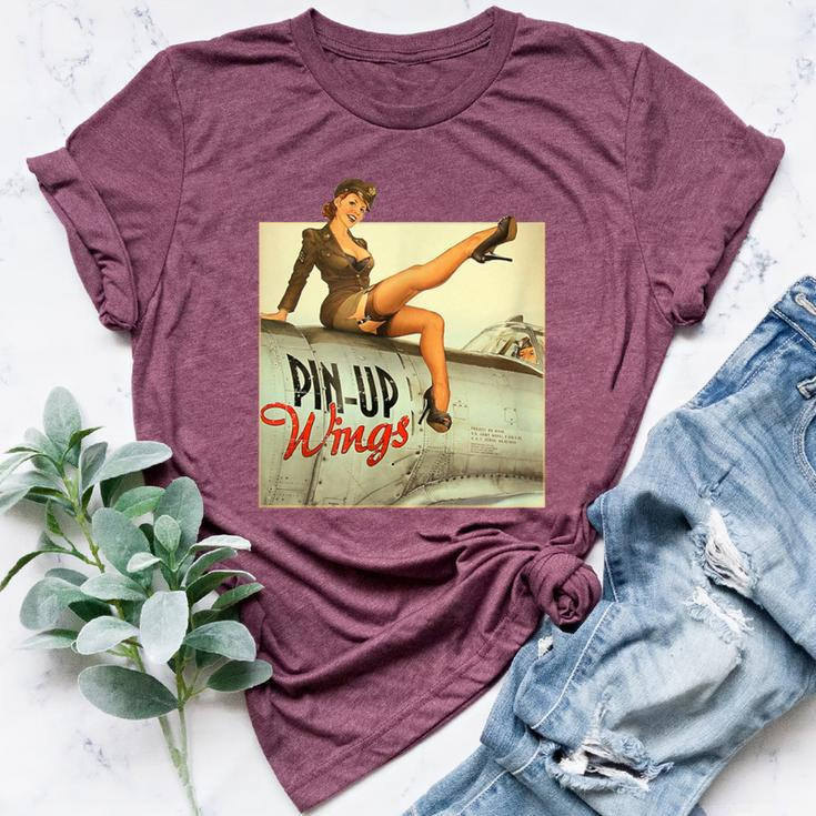 Pinup Girl Wings Vintage Poster Ww2 Bella Canvas T-shirt