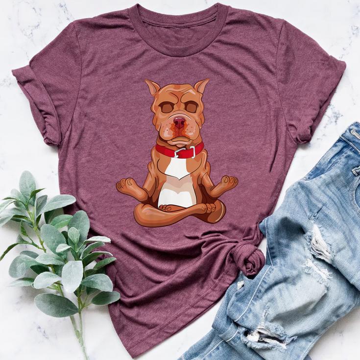 Pitbull Yoga Animal Lover Zen Dog Puppy Yogi Namaste Bella Canvas T-shirt