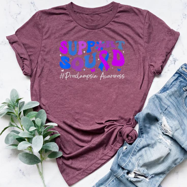 Preeclampsia Awareness Support Squad Groovy Women Bella Canvas T-shirt