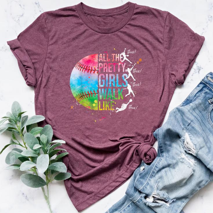 All The Pretty Girls Walk Like This Baseball Softball Bella Canvas T-shirt