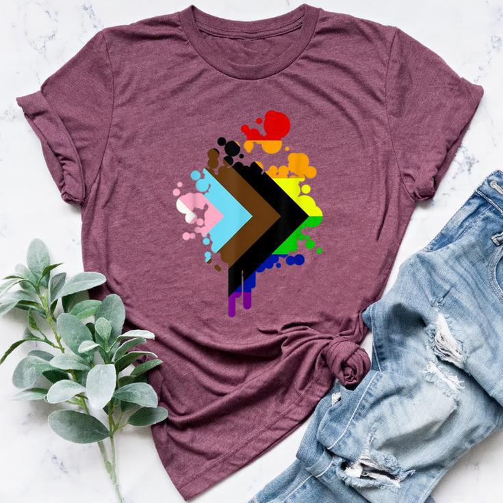 Progress Pride Rainbow Flag For Inclusivity Bella Canvas T-shirt