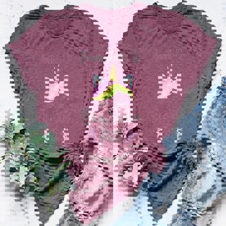 Promoted To Big Sister 2025 With Unicorn For New Baby Shower Bella Canvas T-shirt