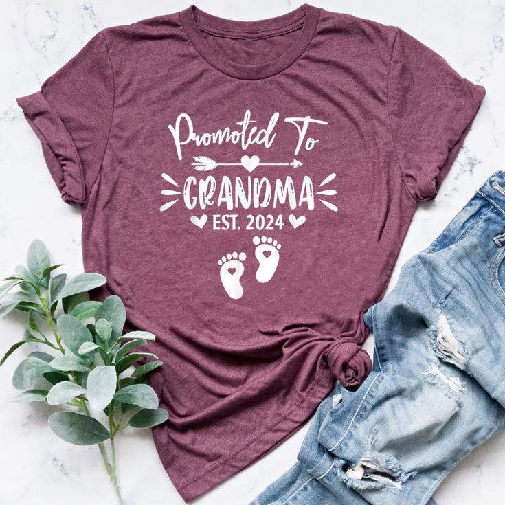Promoted To Grandma Est 2024 New Grandma Grandmother Bella Canvas T-shirt