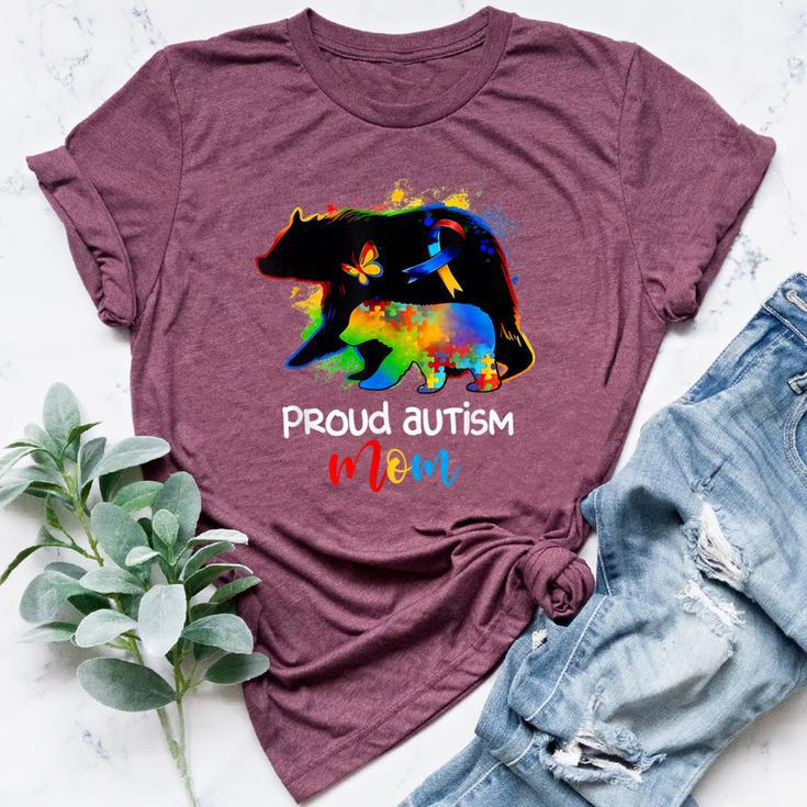 Proud Autism Mom Autism Awareness Puzzle Mom Mother Bella Canvas T-shirt