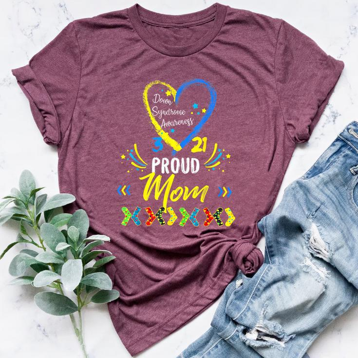 Proud Down Syndrome Mom Awareness Son Daughter Bella Canvas T-shirt