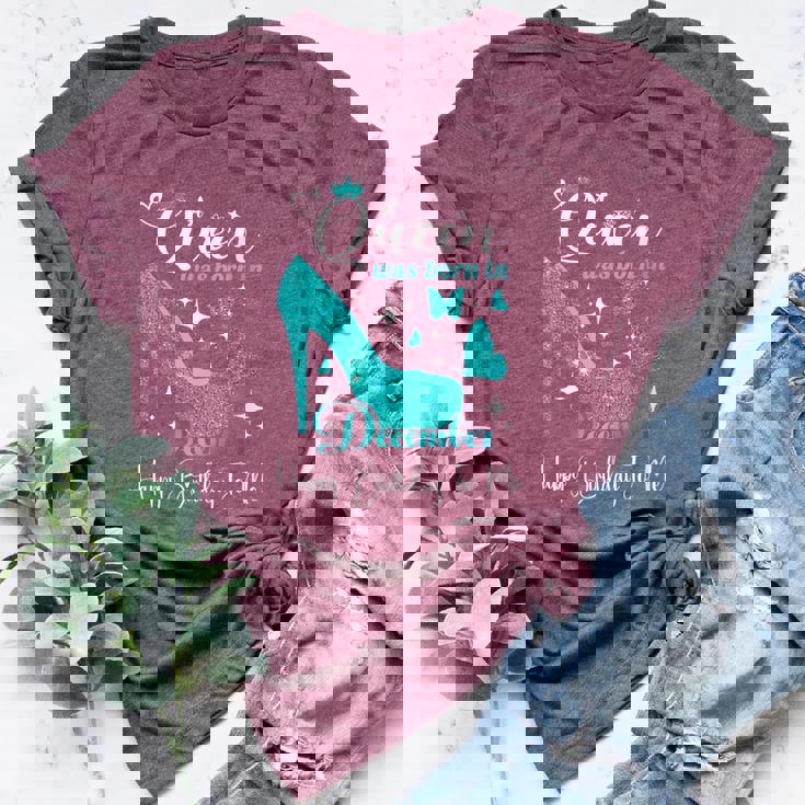 A Queen Was Born In December Birthday High Heel Butterfly Bella Canvas T-shirt A Queen Was Born In December Birthday High Heel Butterfly Bella Canvas T-shirt