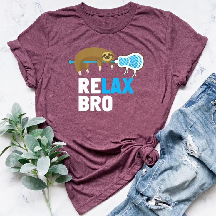 Relax Bro Lacrosse Lax Sloth Bella Canvas T-shirt