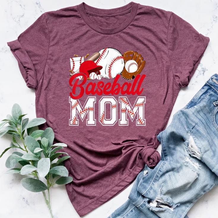 Retro Baseball Mom Mama Baseball Life Softball Life Game Day Bella Canvas T-shirt