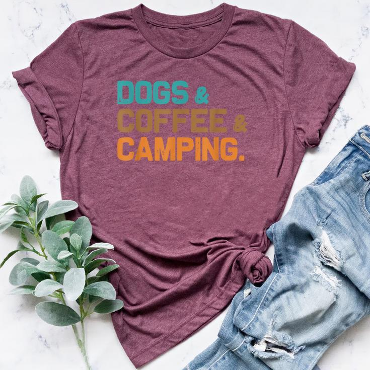 Retro Dogs Coffee Camping Campers Bella Canvas T-shirt