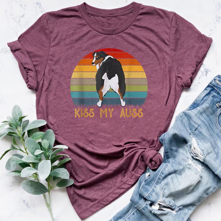 Retro Kiss My Auss Aussie Mom Australian Shepherd Bella Canvas T-shirt