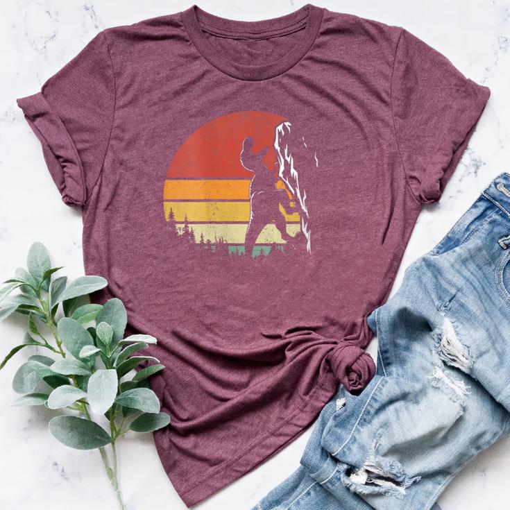 Retro Mountain Climber Vintage T-Rex Rock Climbing Bella Canvas T-shirt