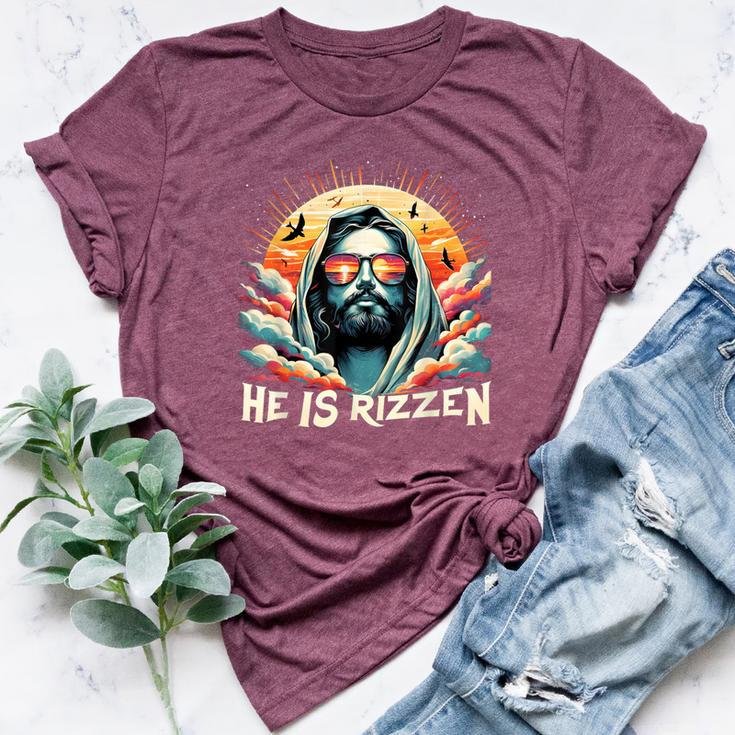 He Is Rizzen Christian Is Rizzen Retro Believe In Jesus Bella Canvas T-shirt