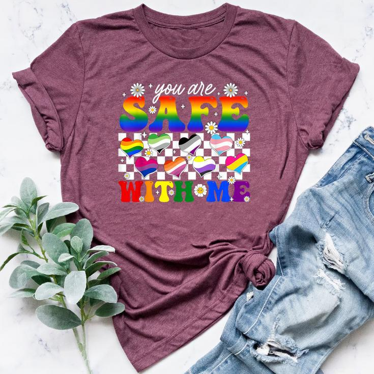 You Are Safe With Me Rainbow Gay Transgender Lgbt Pride Bella Canvas T-shirt