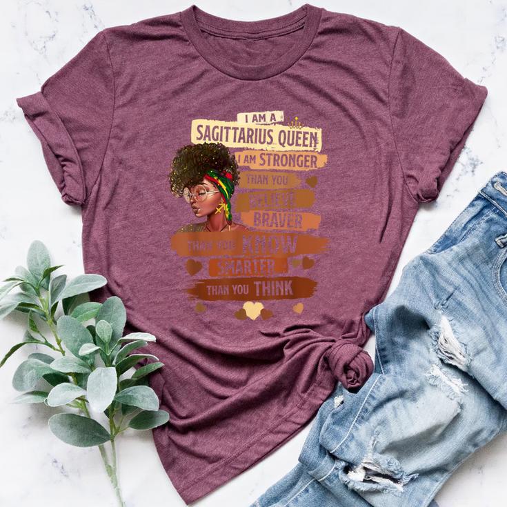 Sagittarius Queen I Am Stronger Birthday Black Women Bella Canvas T-shirt