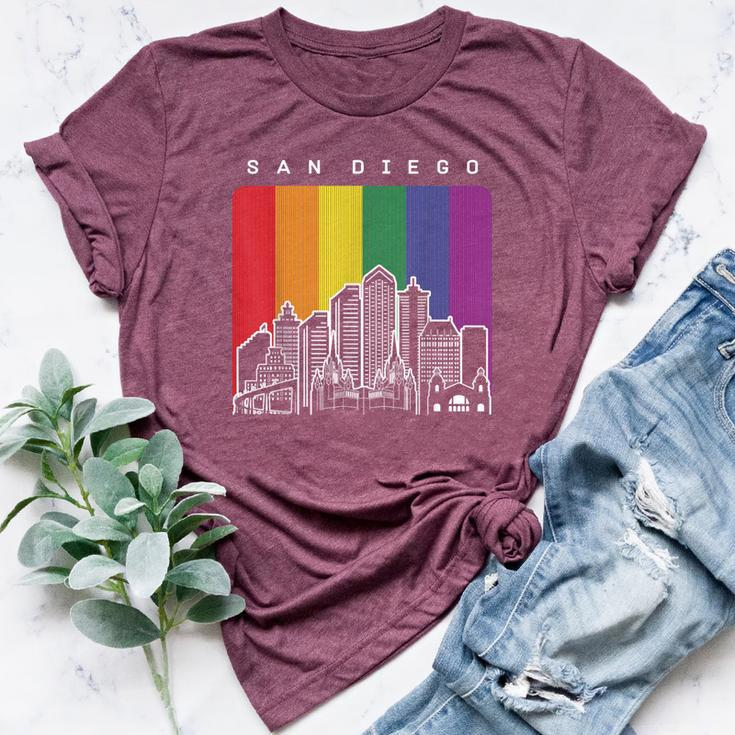 San Diego California Lgbt Pride Rainbow Flag Bella Canvas T-shirt