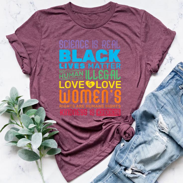 Science Is Real Black Lives Matter Rainbow Lgbt Pride Gay Bella Canvas T-shirt