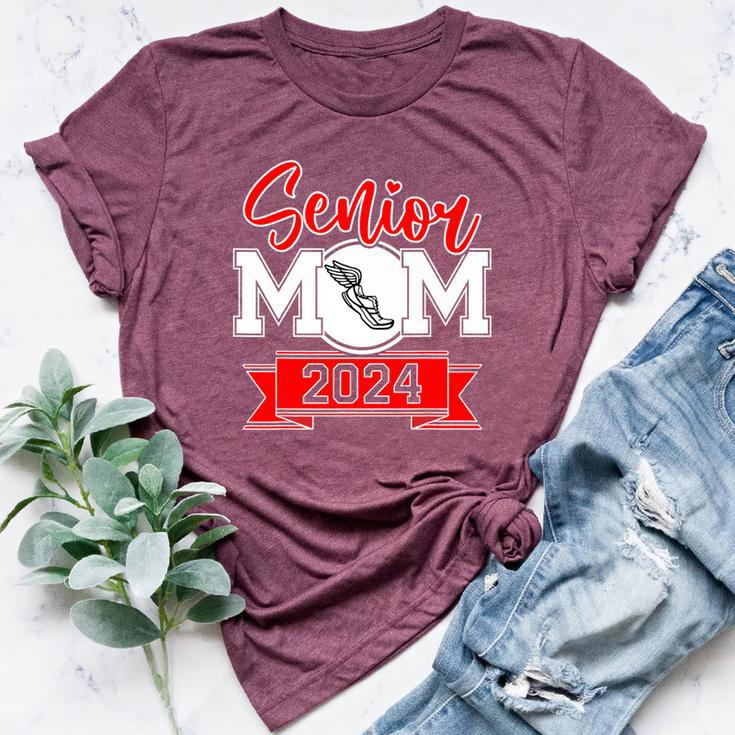 Senior Mom 2024 Track And Field Class Of 2024 Mom Graduation Bella Canvas T-shirt