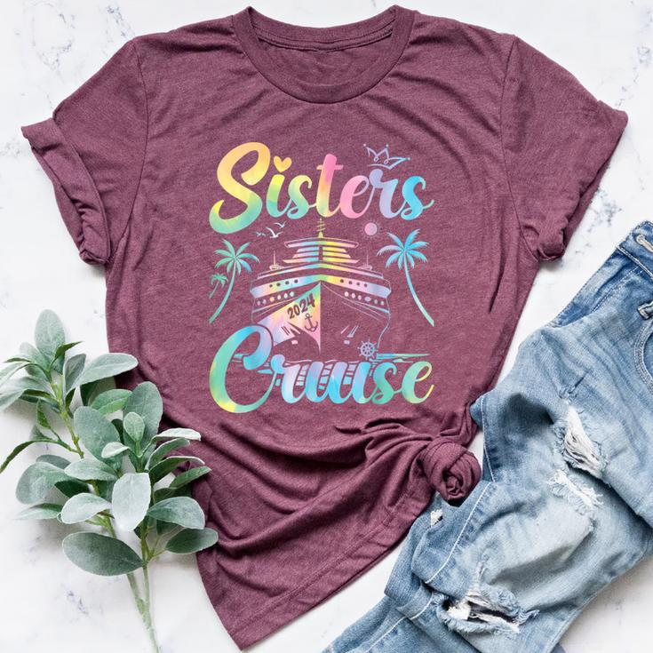 Sisters Cruise 2024 Sister Cruising Vacation Trip Tie Dye Bella Canvas T-shirt