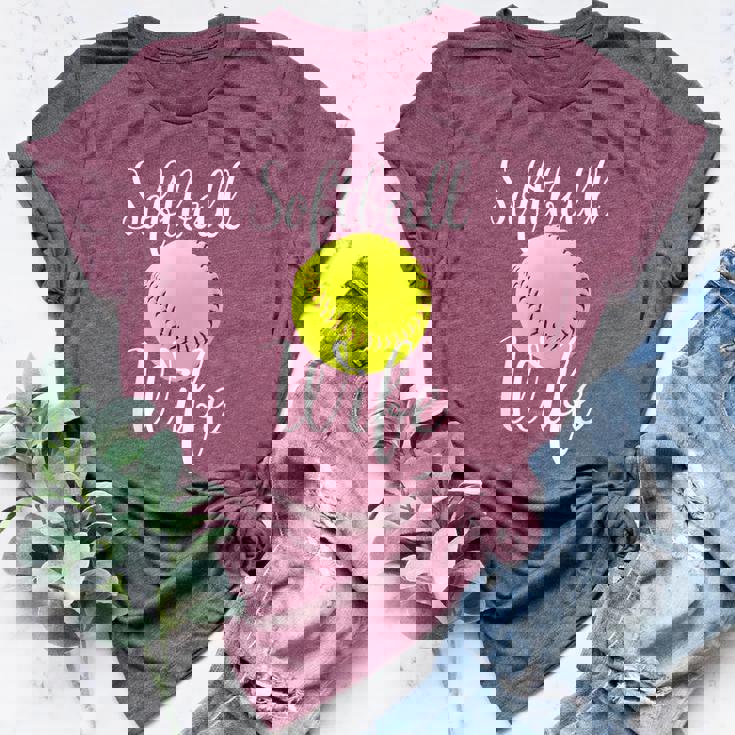 Softball Wife Ball For Mom Softball Wife Cute Bella Canvas T-shirt