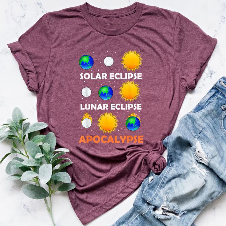 Solar Eclipse Lunar Science Teacher Space Eclipse Apocalypse Bella Canvas T-shirt