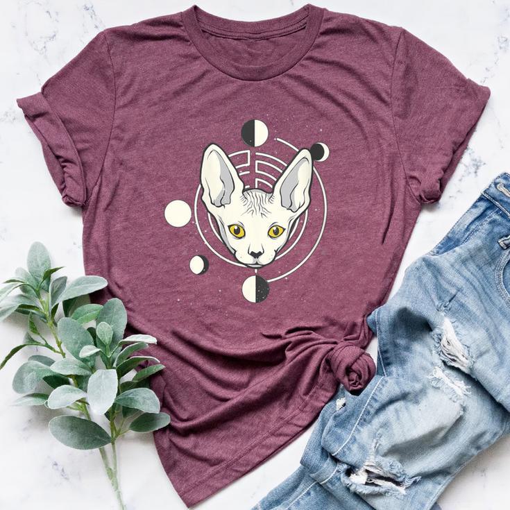 Sphynx Cat Moon Phase Gothic Bella Canvas T-shirt