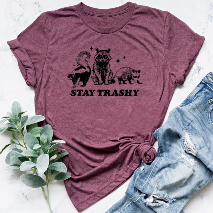 Stay Trashy Raccoon Opossum Skunk Trash Panda Meme Bella Canvas T-shirt