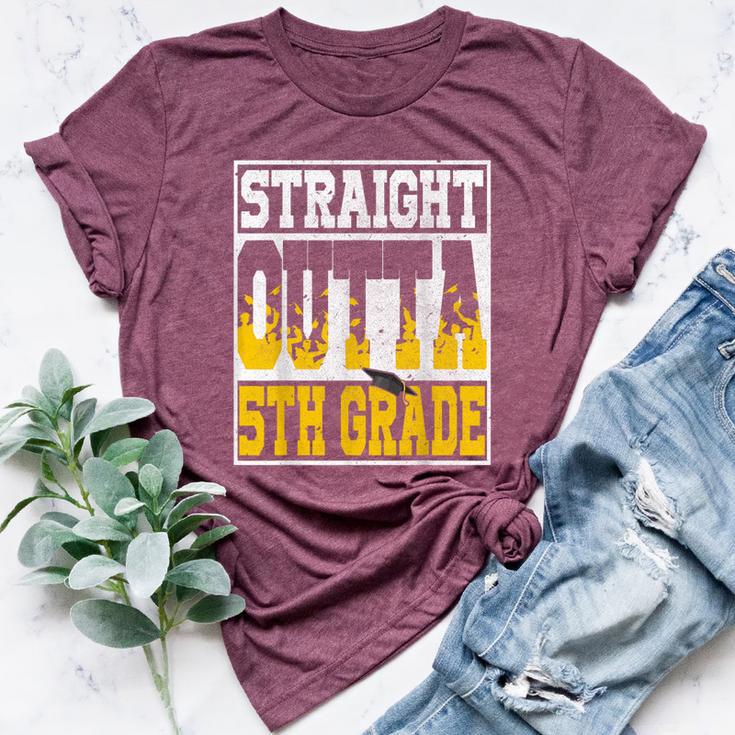 Straight Outta 5Th Grade Graduation Teachers Boys Girls Bella Canvas T-shirt