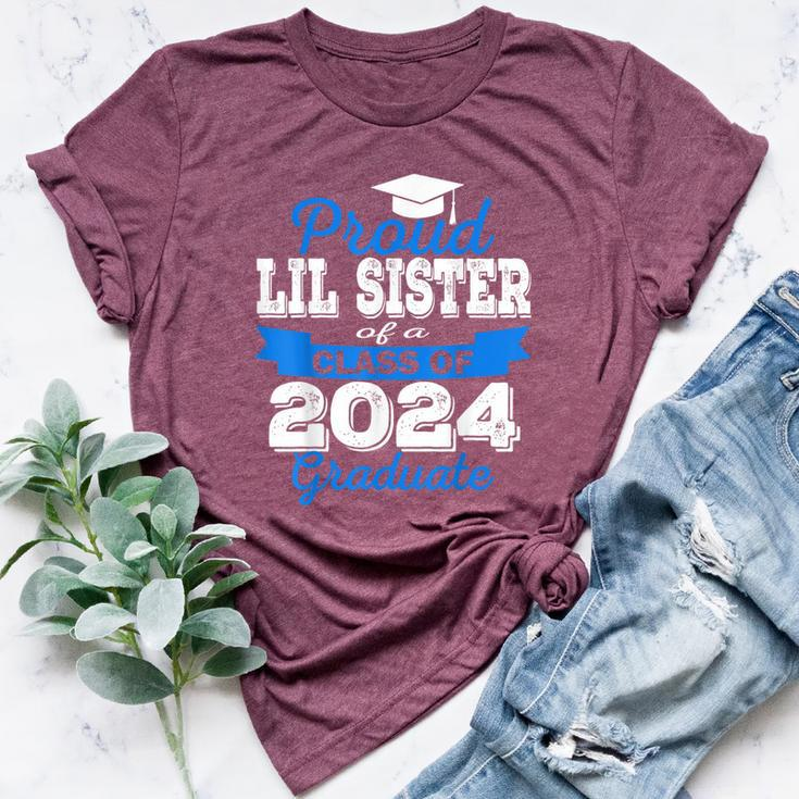 Super Proud Little Sister Of 2024 Graduate Awesome Family Bella Canvas T-shirt