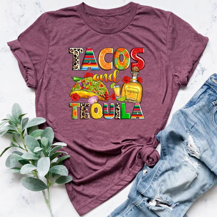 Tacos And Tequila Cinco De Mayo Leopard For Women Bella Canvas T-shirt