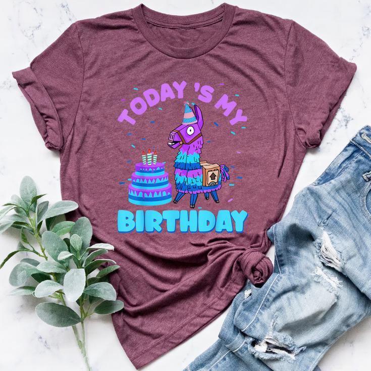 Todays My Birthday Llama Boy Family Party Decorations Bella Canvas T-shirt