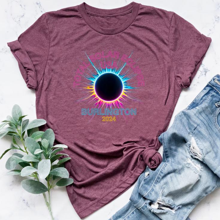 Total Solar Eclipse Burlington For 2024 Souvenir Bella Canvas T-shirt