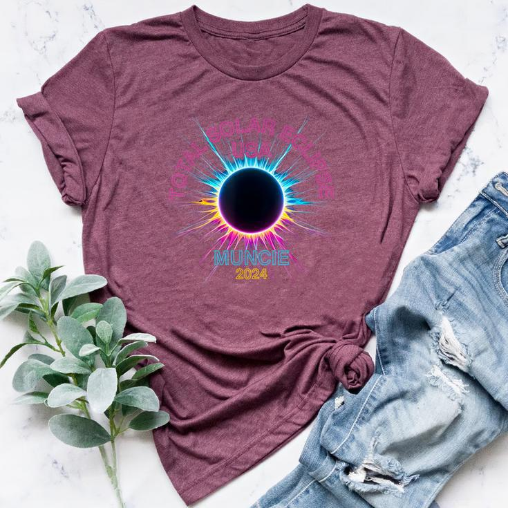 Total Solar Eclipse Muncie For 2024 Souvenir Bella Canvas T-shirt
