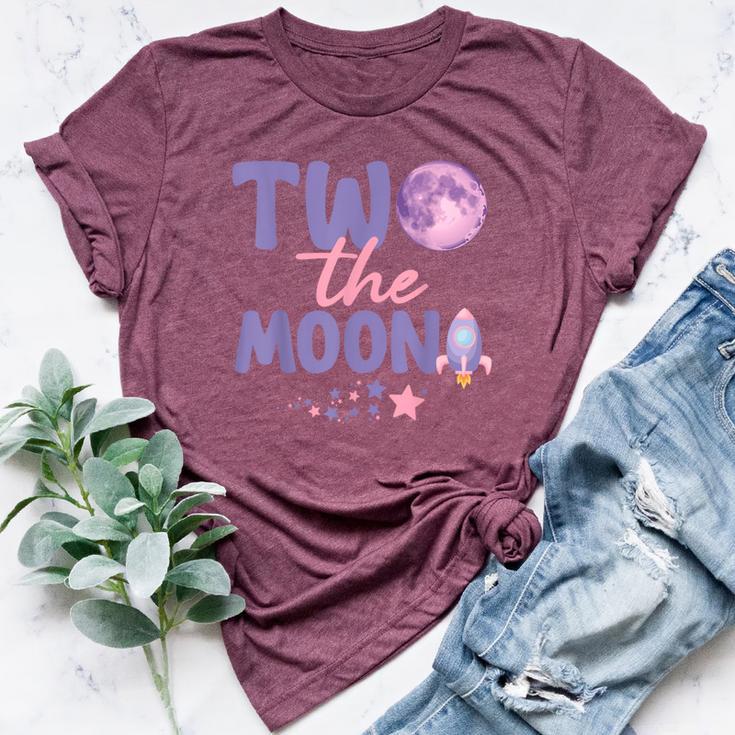 Two The Moon Birthday Outfit Girl 2 Year Old 2Nd Birthday Bella Canvas T-shirt