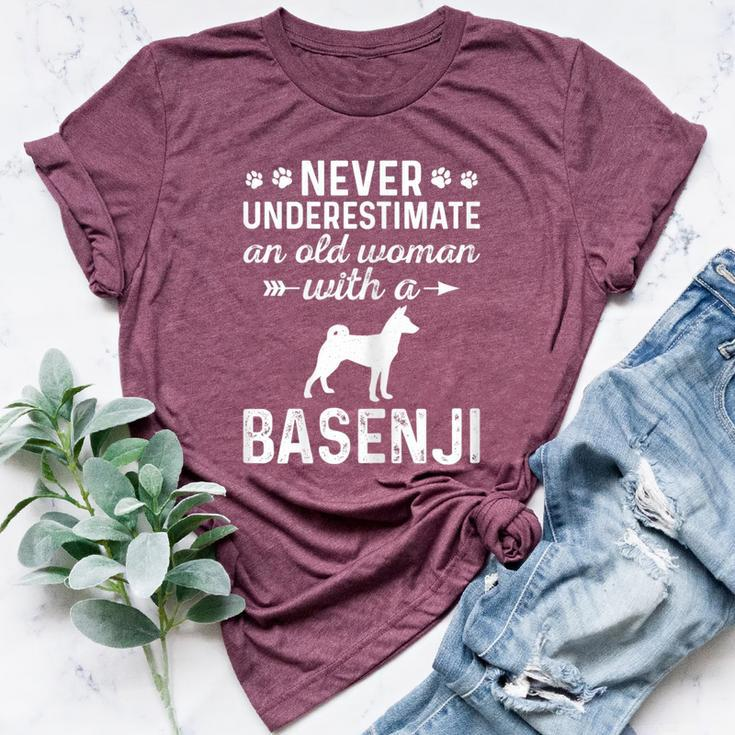Never Underestimate An Old Woman With Basenji Dog Grandma Bella Canvas T-shirt
