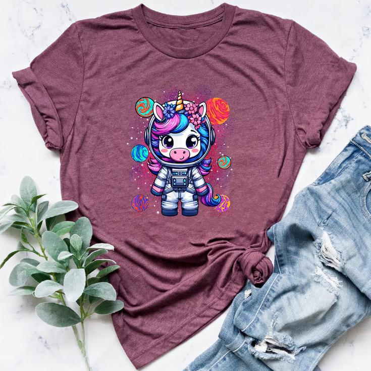 Unicorn Astronaut Cute Space Suit Galaxy Planet Girls Bella Canvas T-shirt