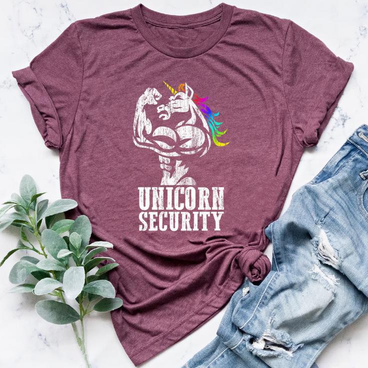 Unicorn Security Rainbow Muscle Manly Christmas Bella Canvas T-shirt