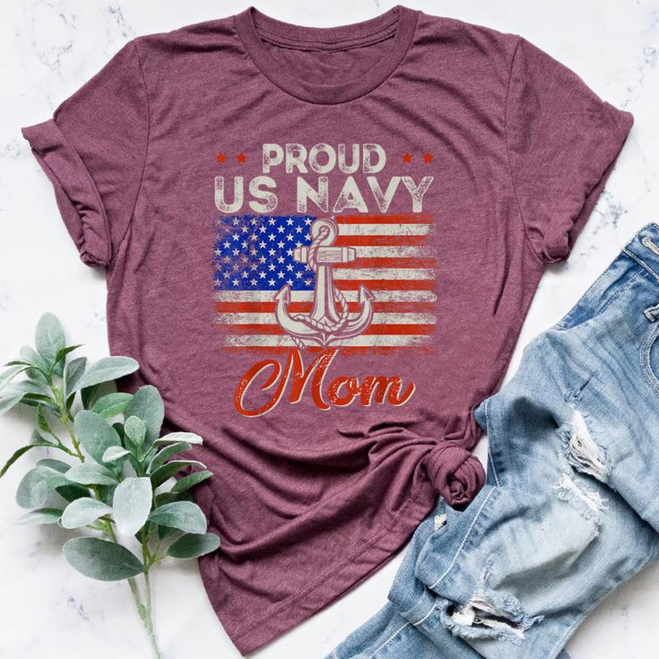 Us Na Vy Proud Mother Proud Us Na Vy For Mom Veteran Day Bella Canvas T-shirt