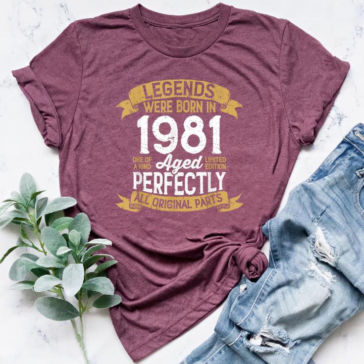 Vintage 1981 Birthday Legends Were Born In 1981 Bella Canvas T-shirt