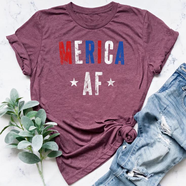 Vintage Merica Af Patriotic 4Th July Women Bella Canvas T-shirt