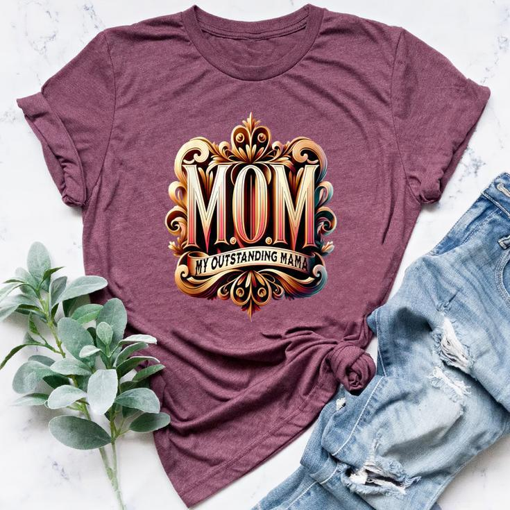 Vintage Ornate Mom My Outstanding Mama Elegant Typography Bella Canvas T-shirt