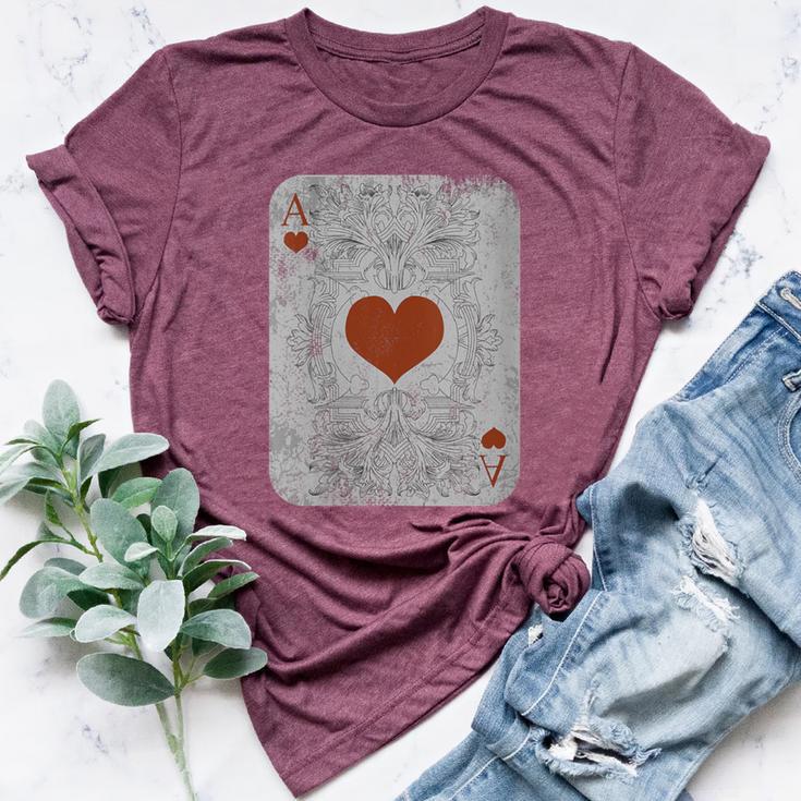 Vintage Poker Playing Cards Ace Of Hearts Bella Canvas T-shirt